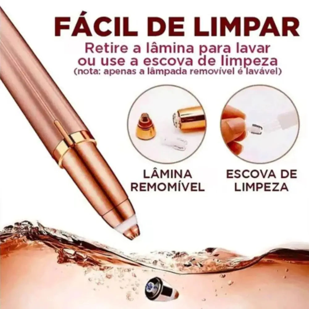 Caneta Depiladora Para Sobrancelhas,Nariz, Buço, Elétrica Recarregável USB