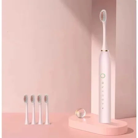 Escova de Dentes Elétrica Sônica IPX7 com 4 Refis