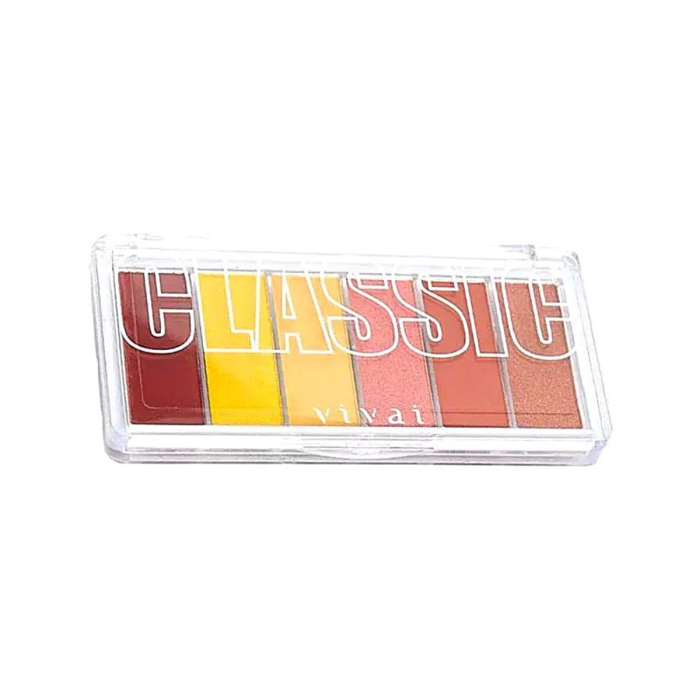 Paleta de Sombras Vivai Classic 4050 com 6 Cores Matte e Metálicas