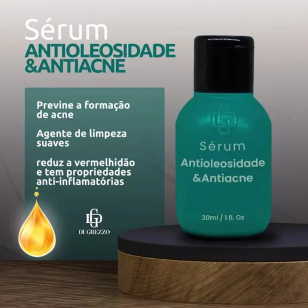 Kit com 3 Séruns Faciais Di Grezzo Antioleosidade e Antiacne