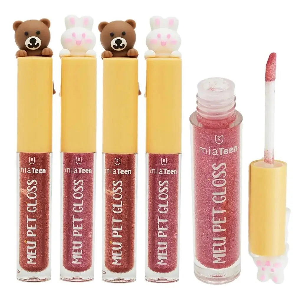 Kit com 2 Lip Gloss Hidratantes My Pet Mia Make
