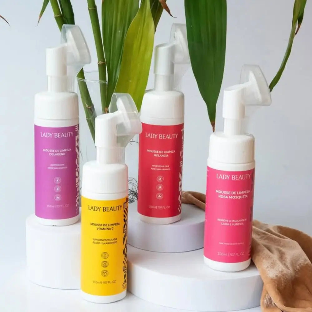 Kit com 4 Mousses de Limpeza Facial Lady Beauty