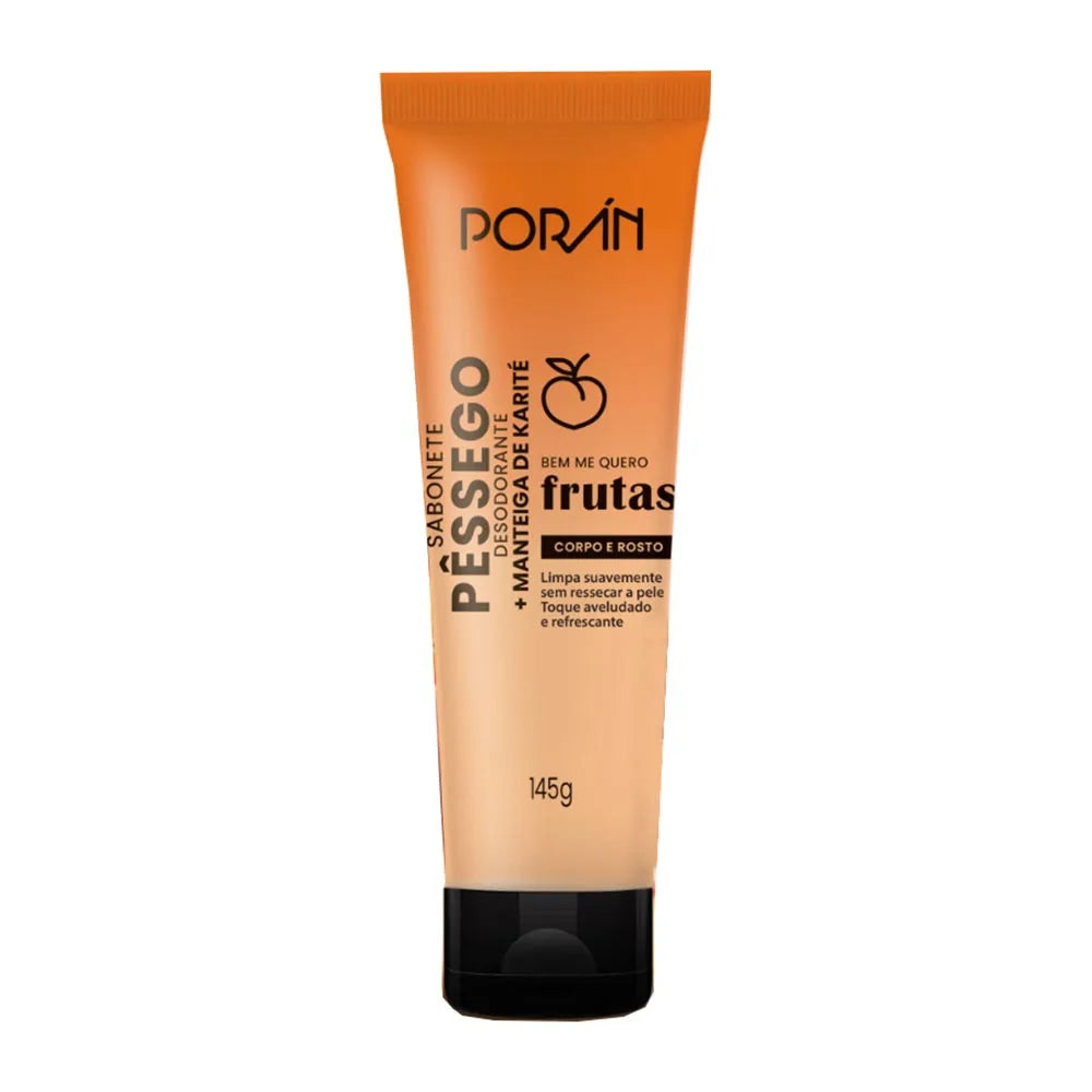 Kit Completo com 4 Itens de Cuidados para Corpo e Rosto Pêssego Porán