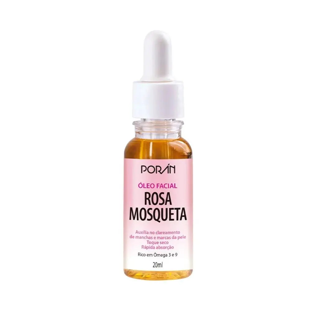 Kit com 3 Óleos Faciais de Rosa Mosqueta Vegano Porán 20ml