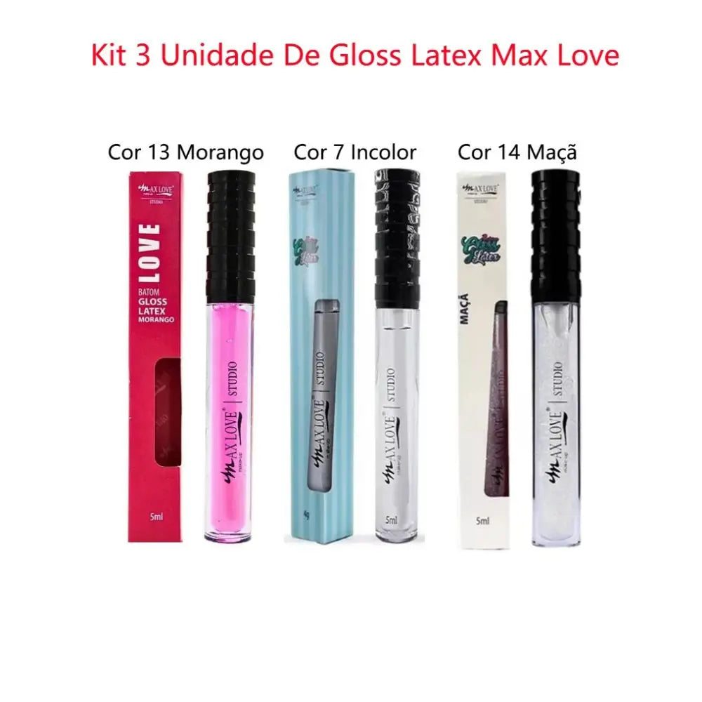 Kit com 3 Gloss Latex Max Love