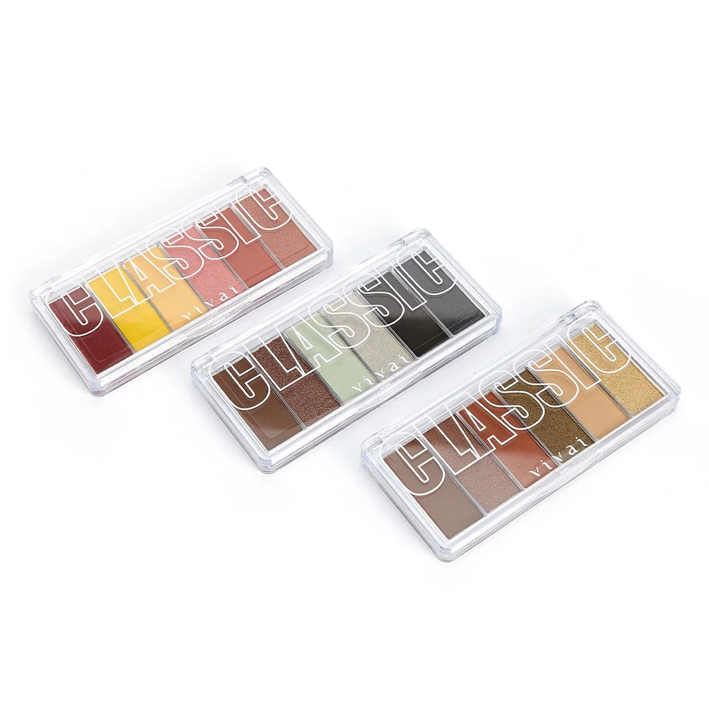 Paleta de Sombras Vivai Classic 4050 com 6 Cores Matte e Metálicas