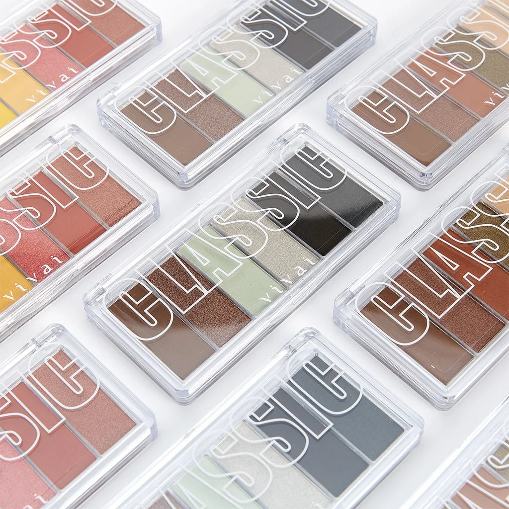 Paleta de Sombras Vivai Classic 4050 com 6 Cores Matte e Metálicas
